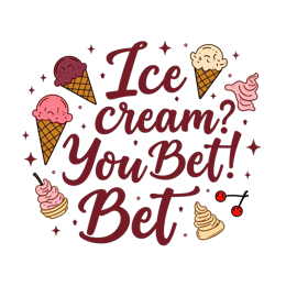 icecream desserts SVG PNG design with bold lettering