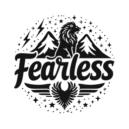 fearless mountains SVG PNG design with bold lettering