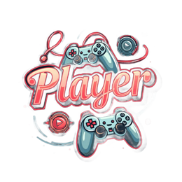player controller SVG PNG design with bold lettering