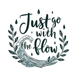 quotes waves SVG PNG design with hand-drawn style, white and blue floral elements, an uplifting message