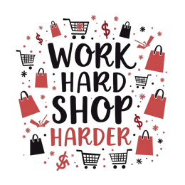 shopping quotes SVG PNG design with bold lettering