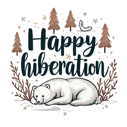 nature hibernation SVG PNG design with hand-drawn style, bold lettering
