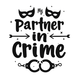 partners crime SVG PNG design with hand-drawn style, bold lettering