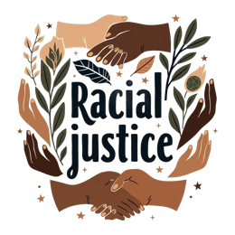 racial justice hands SVG PNG design with bold lettering, floral elements