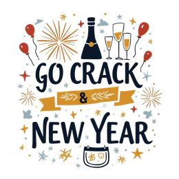 newyear partypoppers SVG PNG design with bold lettering