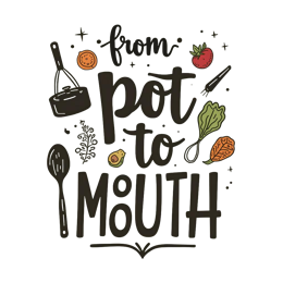 pot to mouth graphics SVG PNG design with hand-drawn style, bold lettering