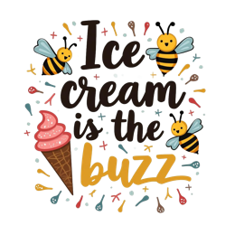 icecream bees SVG PNG design with bold lettering