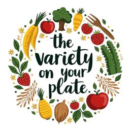 variety vegetables fruits SVG PNG design with hand-drawn style, bold lettering