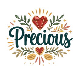 precious graphics floral SVG PNG design with hand-drawn style, bold lettering, red and green floral elements
