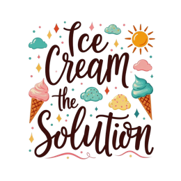 icecream solution SVG PNG design with bold lettering