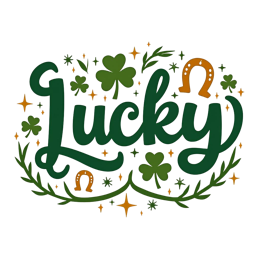 lucky shamrocks SVG PNG design with hand-drawn style, bold lettering