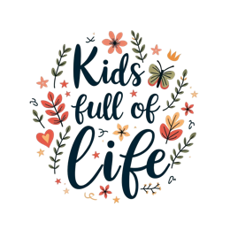 kids full of life SVG PNG design with pink and red floral elements