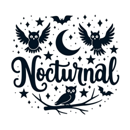 fantasy nocturnal SVG PNG design with bold lettering