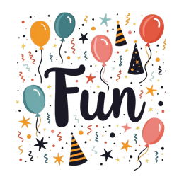 fun balloons confetti SVG PNG design with bold lettering