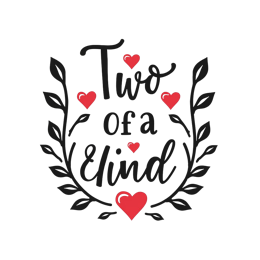 two of a kind shirt SVG PNG design with bold lettering, black and red floral elements