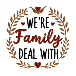 quotes family deal with SVG PNG design with bold lettering, black and red floral elements