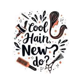hairstyle SVG PNG design with bold lettering