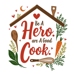 cooking hero SVG PNG design with hand-drawn style, bold lettering