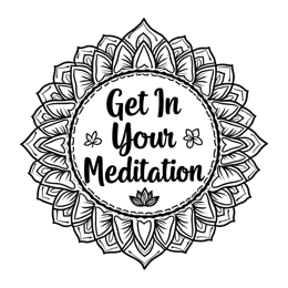 zen inspiration flower SVG PNG design with hand-drawn style, bold lettering, black and white floral elements