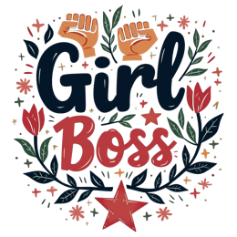 feminism empowerment SVG PNG design with bold lettering, red floral elements
