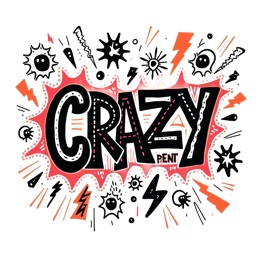 crazy SVG PNG design with bold lettering
