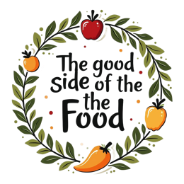 good side food SVG PNG design with bold lettering, orange and green floral elements