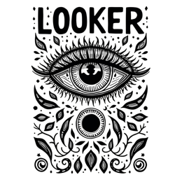 eye SVG PNG design with bold lettering, black and white floral elements