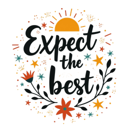 expect best SVG PNG design with hand-drawn style, bold lettering, black and white floral elements