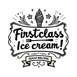 firstclass illustration SVG PNG design with hand-drawn style, bold lettering