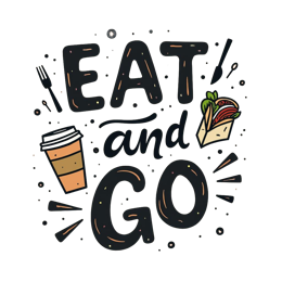 eat and go SVG PNG design with bold lettering