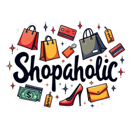 shopping bags SVG PNG design with bold lettering