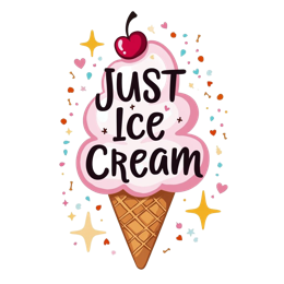 just ice cream SVG PNG design with bold lettering