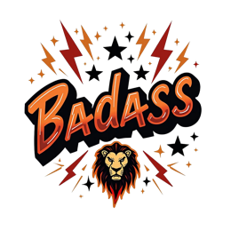badass lion star shirt SVG PNG design with bold lettering