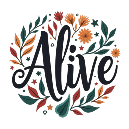 flower vibrant SVG PNG design with hand-drawn style, black and orange floral elements, an uplifting message