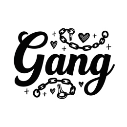 gang chains hearts shirt SVG PNG design with bold lettering