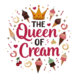 icecream crown SVG PNG design with bold lettering