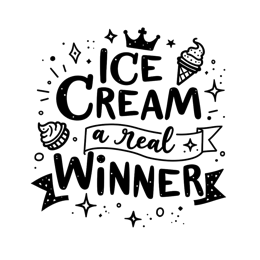 icecream winner SVG PNG design with bold lettering