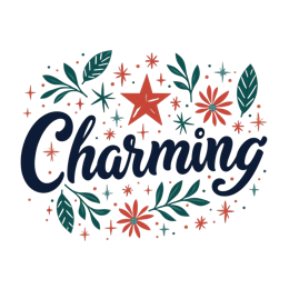 charming flower pattern SVG PNG design with bold lettering, white and orange floral elements