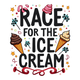 icecream race SVG PNG design with bold lettering