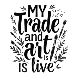 hand lettering supplies floral SVG PNG design with bold lettering, black and white floral elements