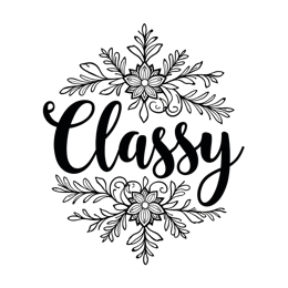 classy flower SVG PNG design with black and white floral elements
