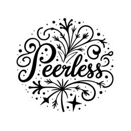 peerless flora shirt SVG PNG design with bold lettering, black and white floral elements
