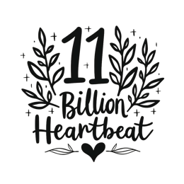 quote heartbeat SVG PNG design with bold lettering, black and white floral elements, an uplifting message
