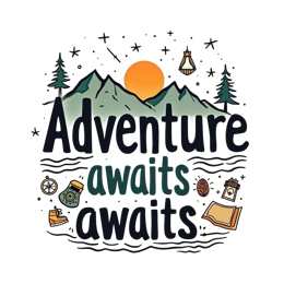 adventure awaits SVG PNG design with bold lettering