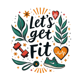 exercise SVG PNG design with bold lettering, floral elements