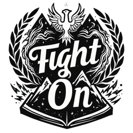 fight on SVG PNG design with bold lettering, black and white floral elements