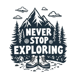 hiking exploring SVG PNG design with bold lettering