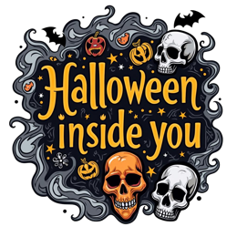 skulls pumpkins SVG PNG design with bold lettering