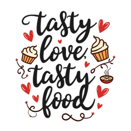 tasty love food SVG PNG design with hand-drawn style, bold lettering