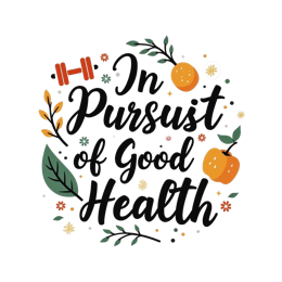 health fruits SVG PNG design with bold lettering, orange floral elements